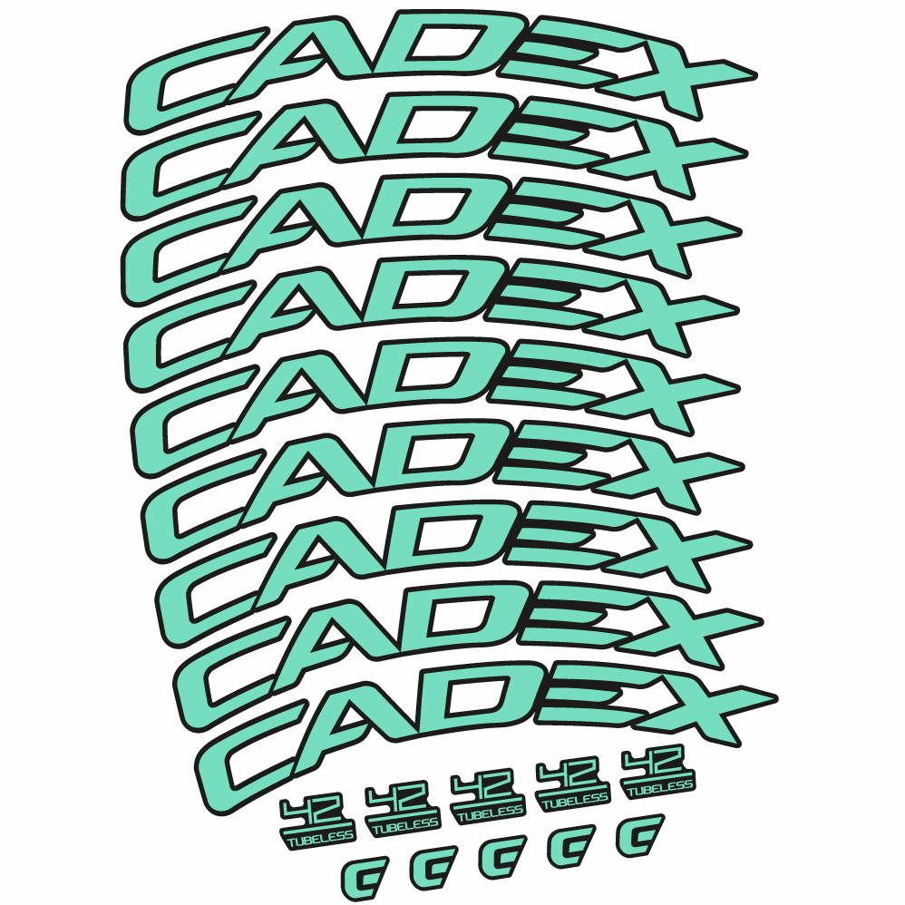 Aufkleber CADEX 42 Tubeless Schuhbremse, Straßenrad 42, Fahrradaufkleber Vinyl