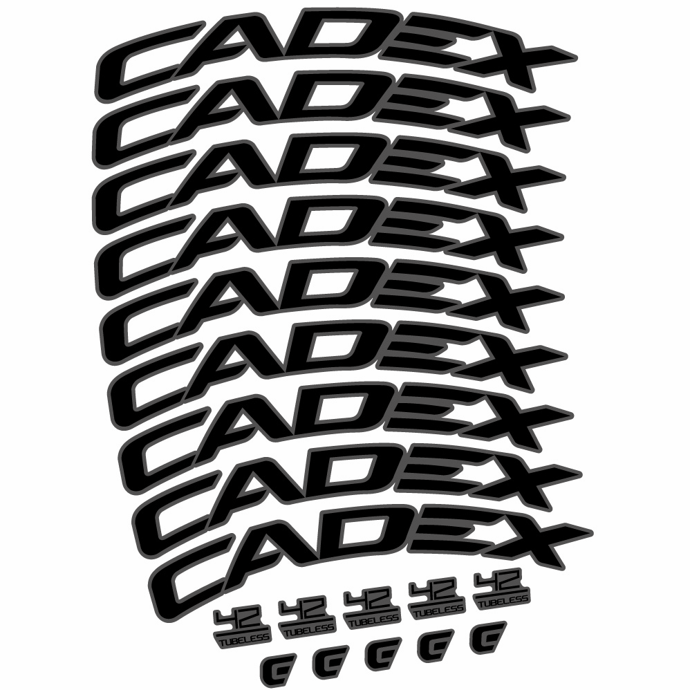 Aufkleber CADEX 42 Tubeless Schuhbremse, Straßenrad 42, Fahrradaufkleber Vinyl