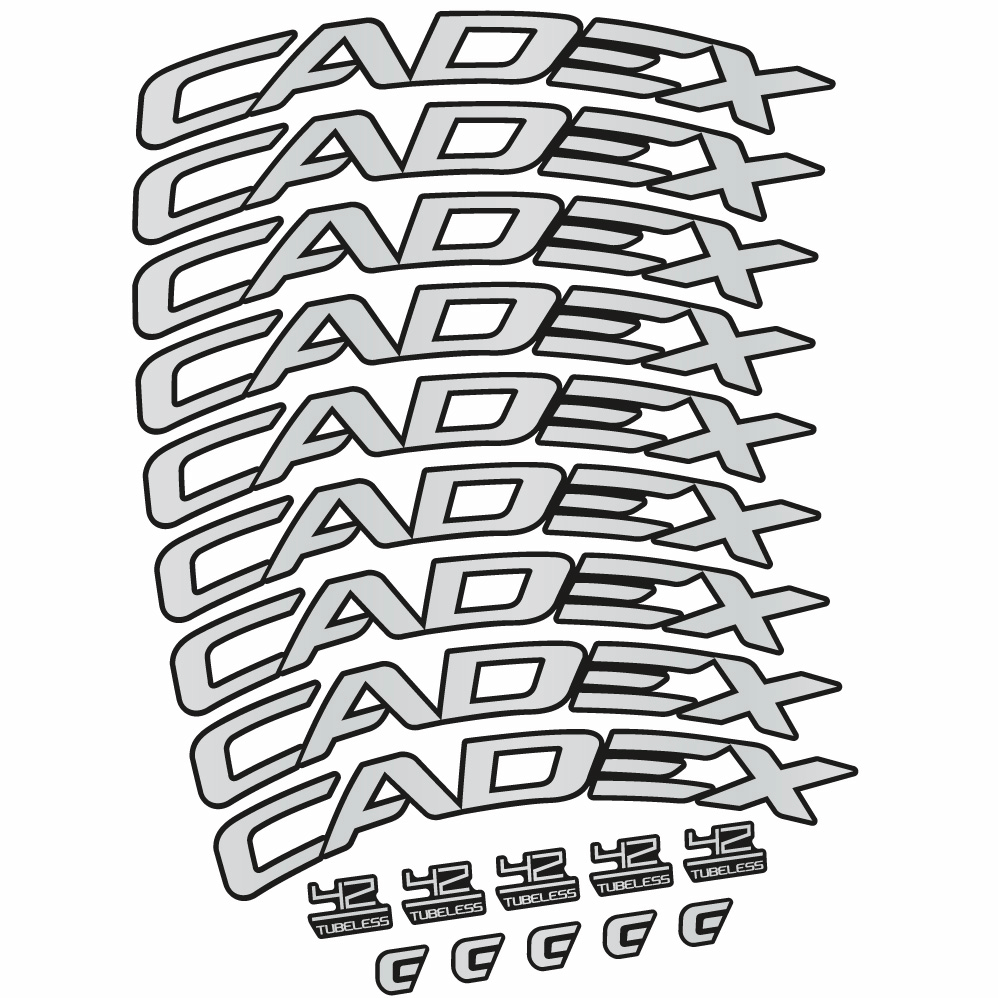 Aufkleber CADEX 42 Tubeless Schuhbremse, Straßenrad 42, Fahrradaufkleber Vinyl
