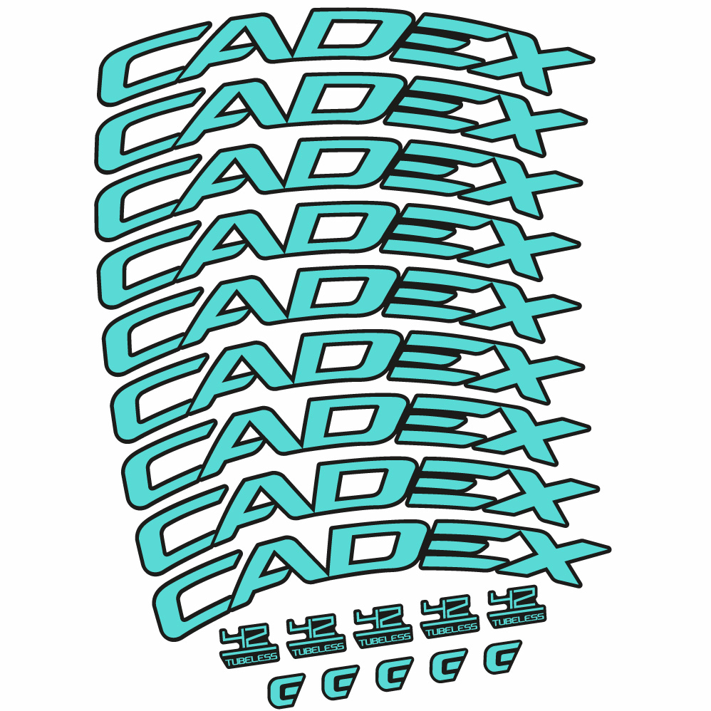 Aufkleber CADEX 42 Tubeless Schuhbremse, Straßenrad 42, Fahrradaufkleber Vinyl