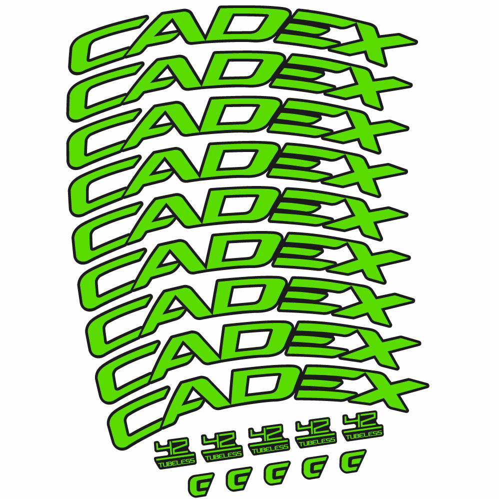 Aufkleber CADEX 42 Tubeless Schuhbremse, Straßenrad 42, Fahrradaufkleber Vinyl