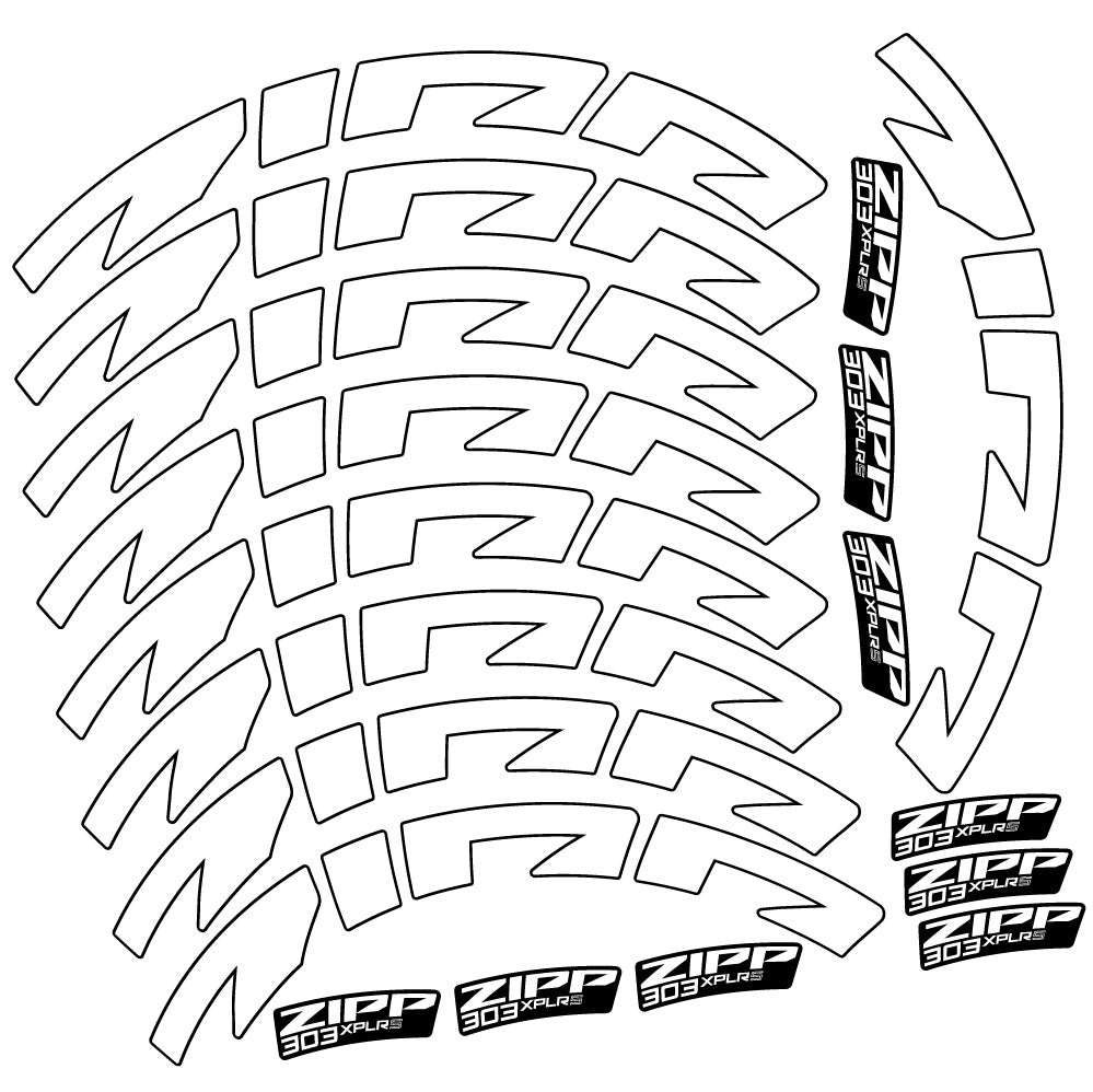 Aufkleber Zipp 303 XPLR S, Rennradrad 54mm, Fahrradaufkleber Vinyl