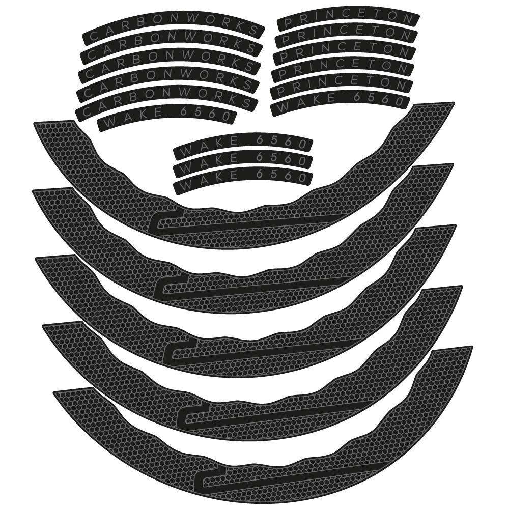 Aufkleber Princeton Carbon Works Wake 6560, Rennradrad 60mm, Fahrradaufkleber Vinyl