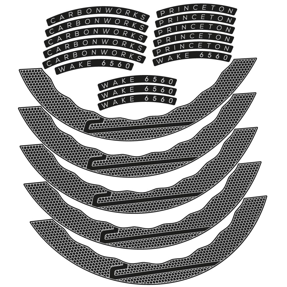 Aufkleber Princeton Carbon Works Wake 6560, Rennradrad 60mm, Fahrradaufkleber Vinyl