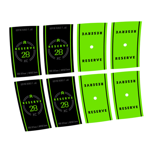 Compatible Stickers for Reserve 28 XC, Mountain Wheel vinyl decals - Apple Green
