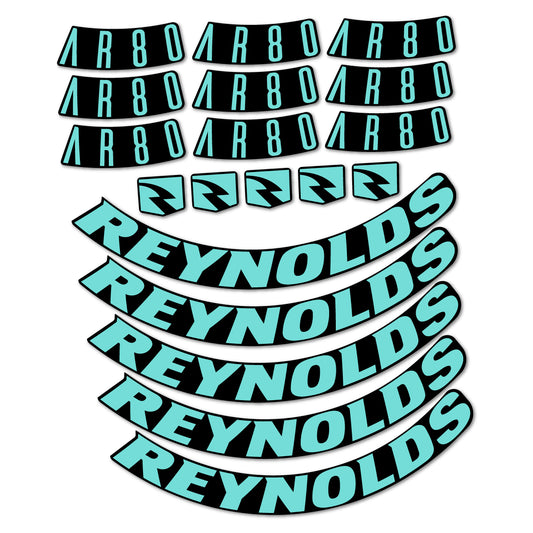 Stickers for Reynolds AR80, Road Wheel 80 mm vinyl decals - Blue Green