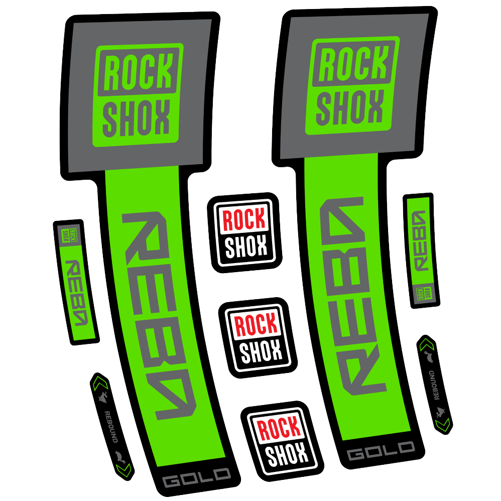 Decal Rock Shox Reba Gold 2025, Fork 29, bike sticker vinyl