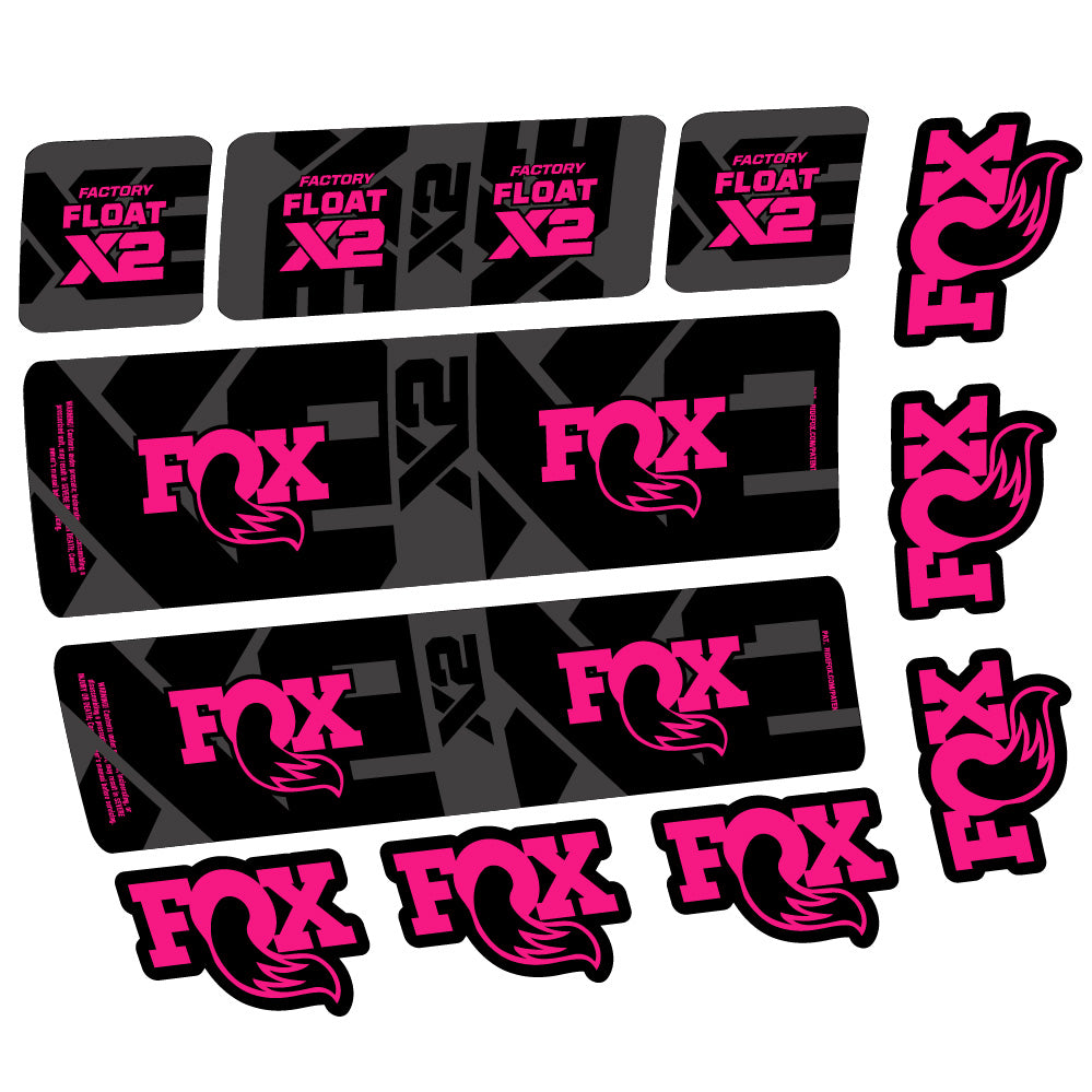 Aufkleber Fox Float X2 Factory, Rear Shox, Fahrradaufkleber Vinyl