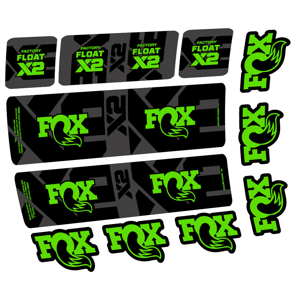 Aufkleber Fox Float X2 Factory, Rear Shox, Fahrradaufkleber Vinyl
