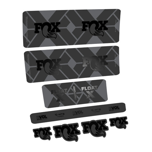 Black decal for Fox Float X Factory E-MTB 2027 rear shock – bike sticker vinyl