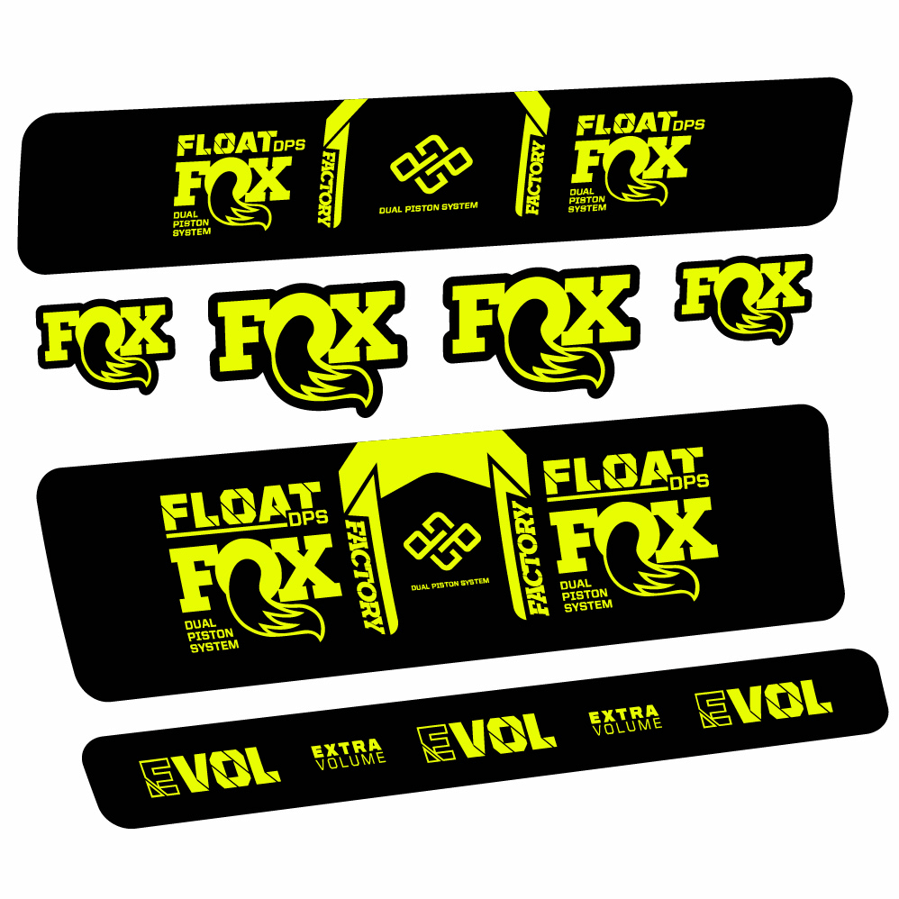 Aufkleber Fox Float Factory DPS, Stoßdämpfer, Fahrradaufkleber Vinyl