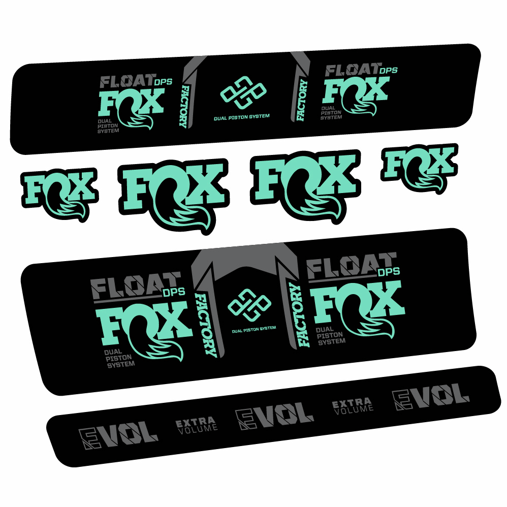 Aufkleber Fox Float Factory DPS, Stoßdämpfer, Fahrradaufkleber Vinyl