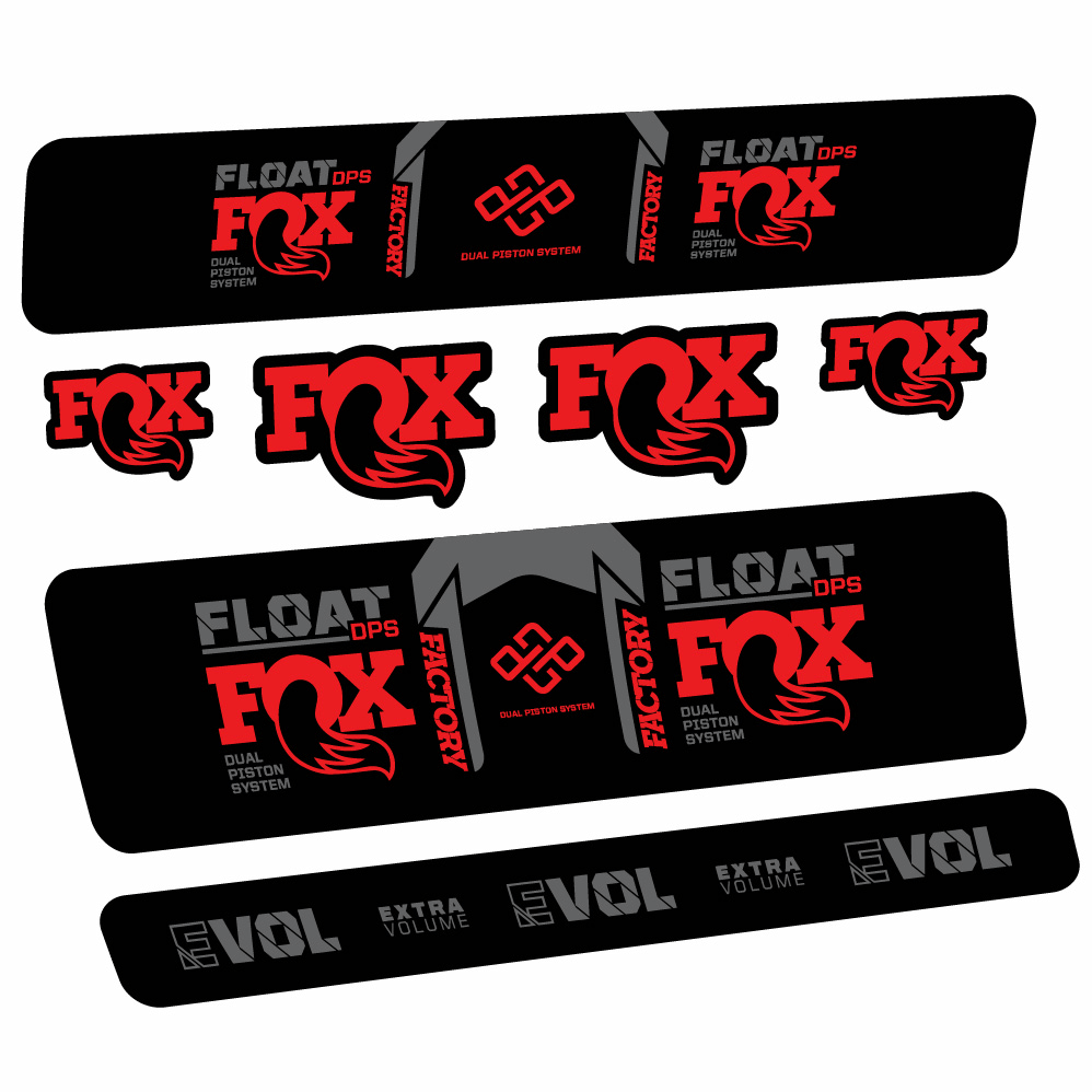 Aufkleber Fox Float Factory DPS, Stoßdämpfer, Fahrradaufkleber Vinyl