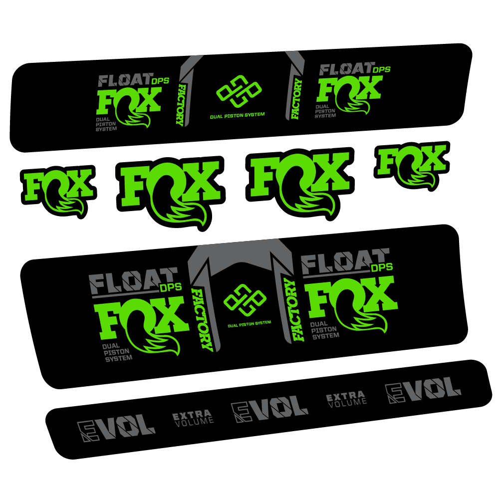 Aufkleber Fox Float Factory DPS, Stoßdämpfer, Fahrradaufkleber Vinyl