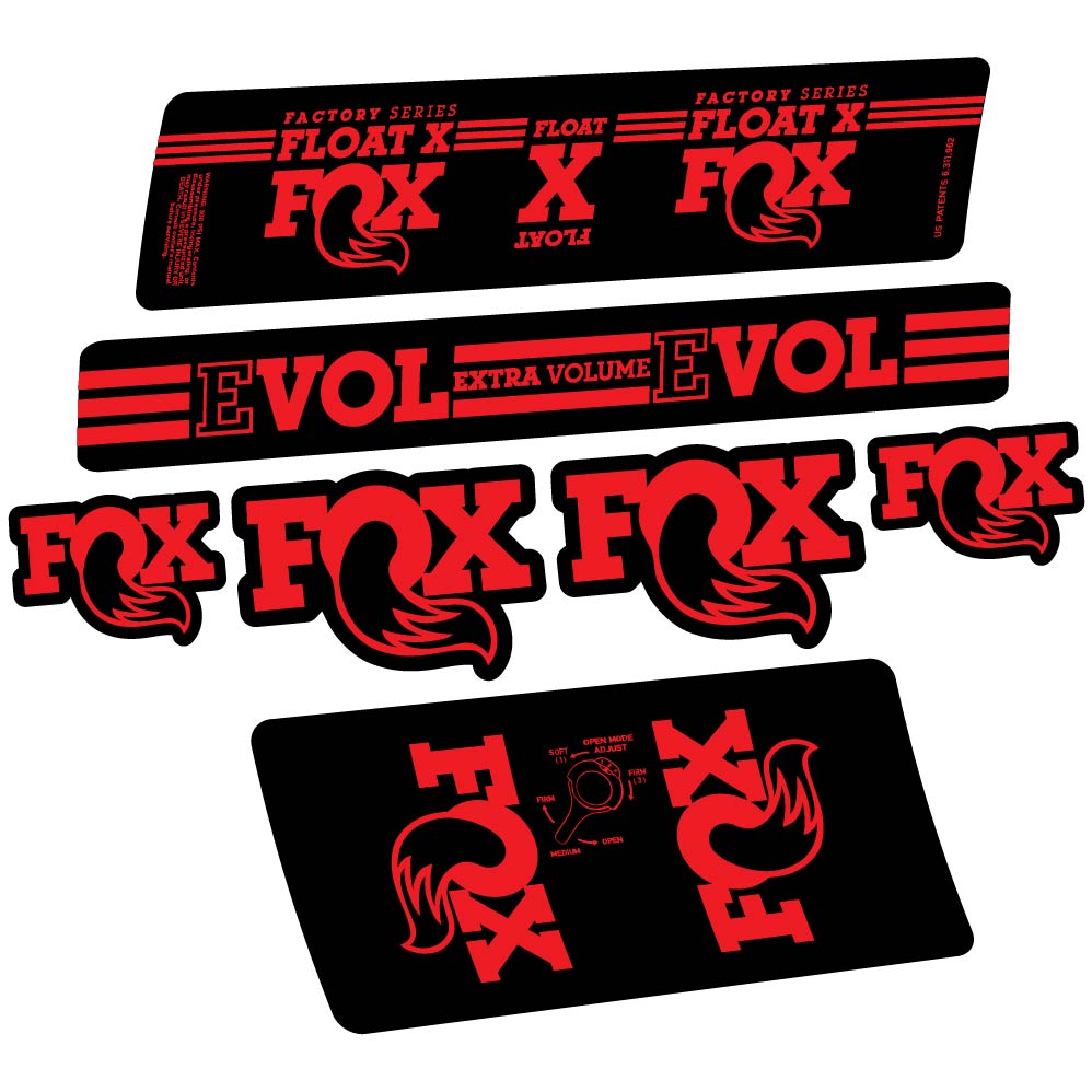 Aufkleber Fox Float X Factory 2016, Stoßdämpfer, Fahrradaufkleber Vinyl