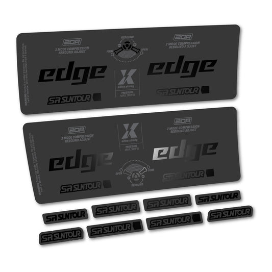 Black decal for SR Suntour Edge X LV 2CR 2024-2025 rear shock – bike sticker vinyl