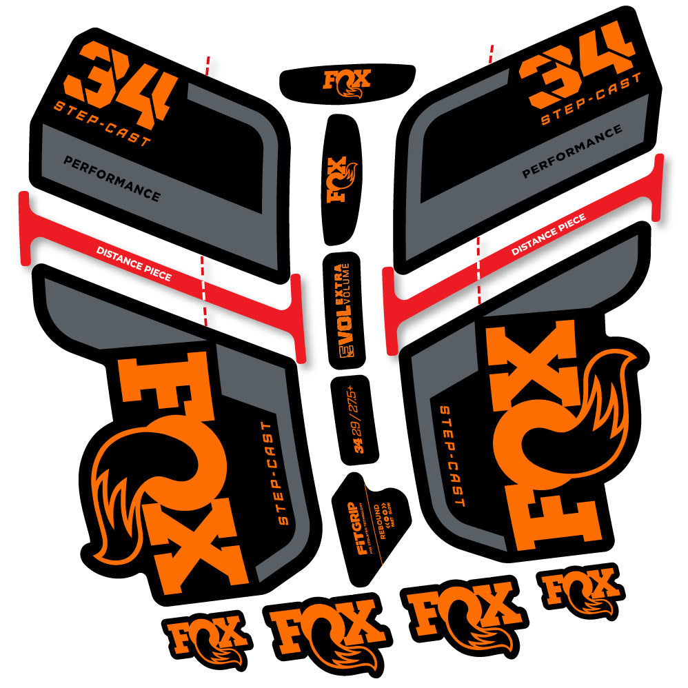 Aufkleber Fox 34 SC Performance 2022, Gabel 29, Fahrradaufkleber Vinyl