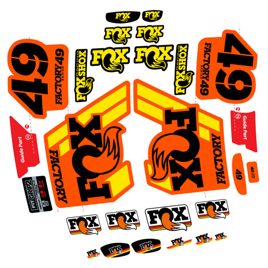 Aufkleber Fox 49 Factory 2019, Gabel 29, Fahrradaufkleber Vinyl