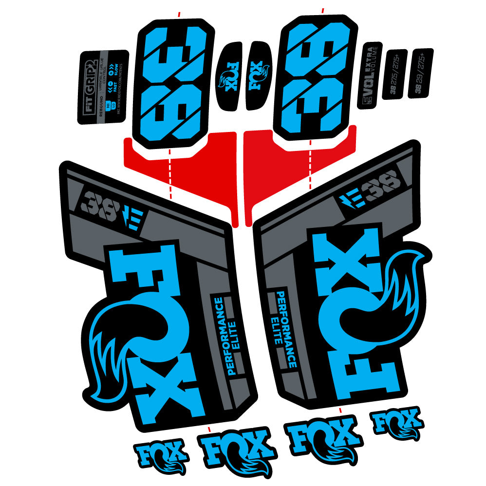 Custom Fork Decal for Fox 38 Performance Elite E-Bike (2021–2024) – 29” – Vinyl Sticker