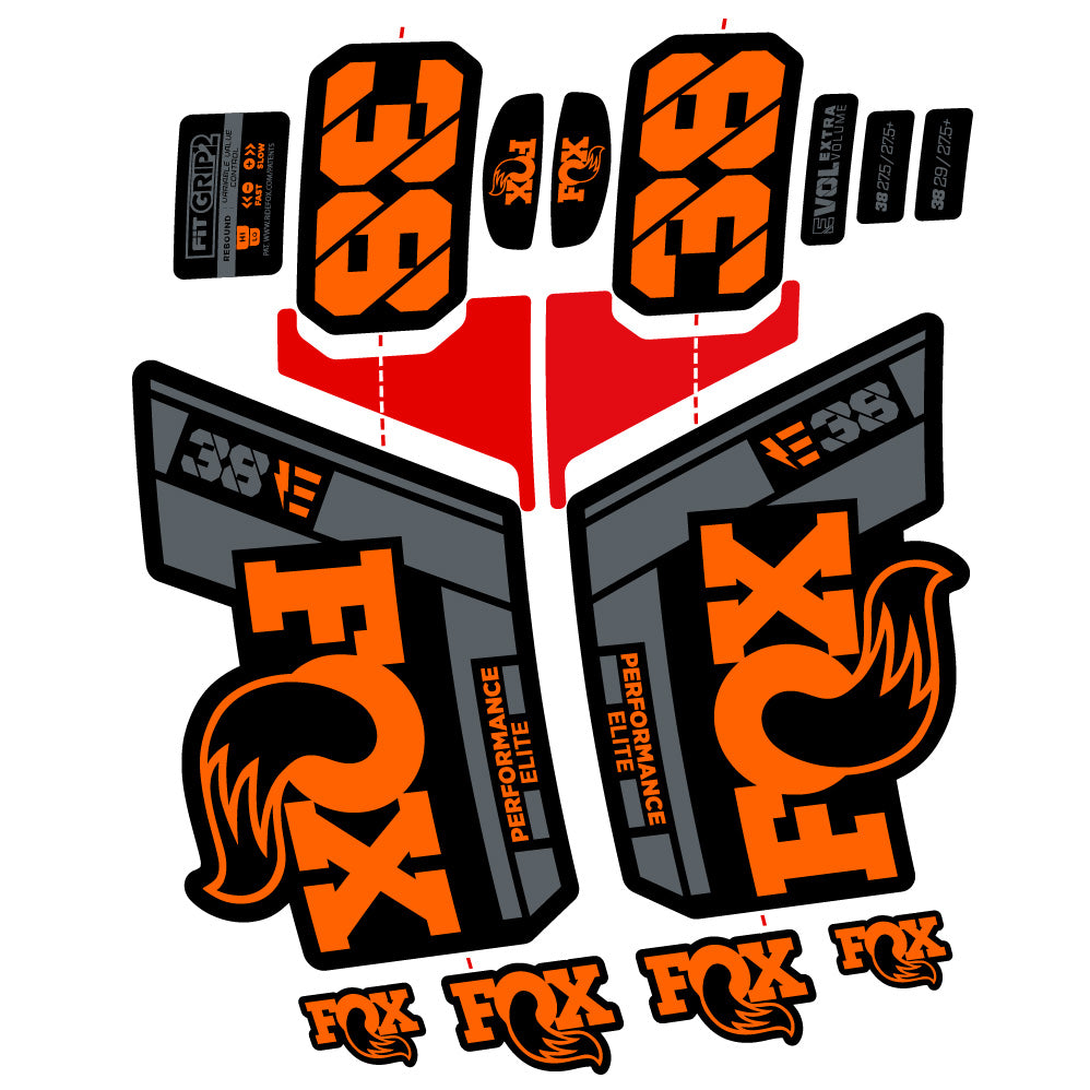 Custom Fork Decal for Fox 38 Performance Elite E-Bike (2021–2024) – 29” – Vinyl Sticker