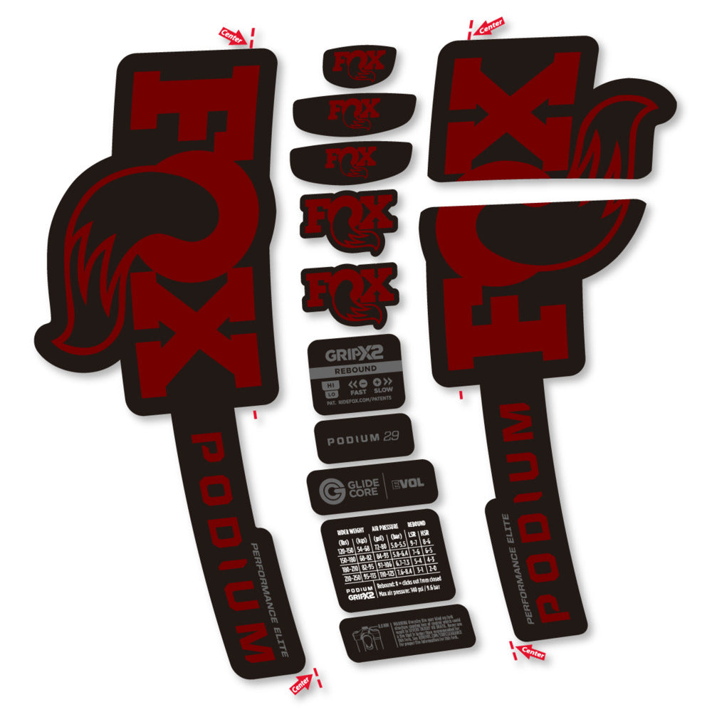 Decal for Fox Podium Performance Elite 2025, Fork, bike sticker vinyl