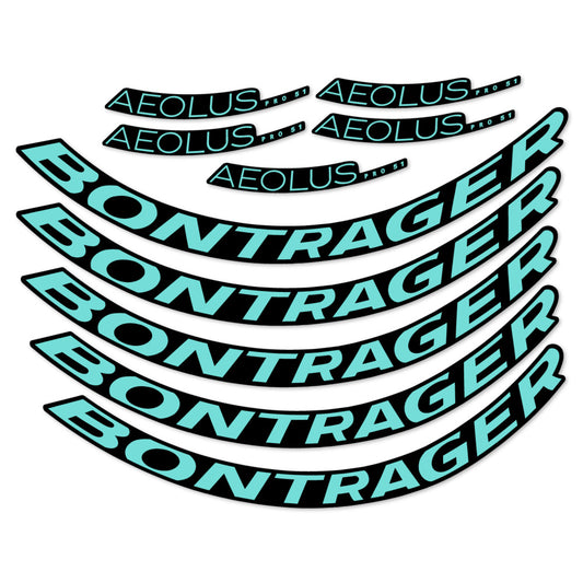 Stickers for Bontrager Aeolus Pro 51, Road Wheel 51mm vinyl decals - Blue Green