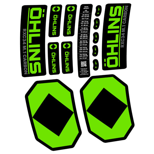 Decal Öhlins RXC34 M.1 Carbon 2027, Fork 29" 34mm, bike sticker vinyl