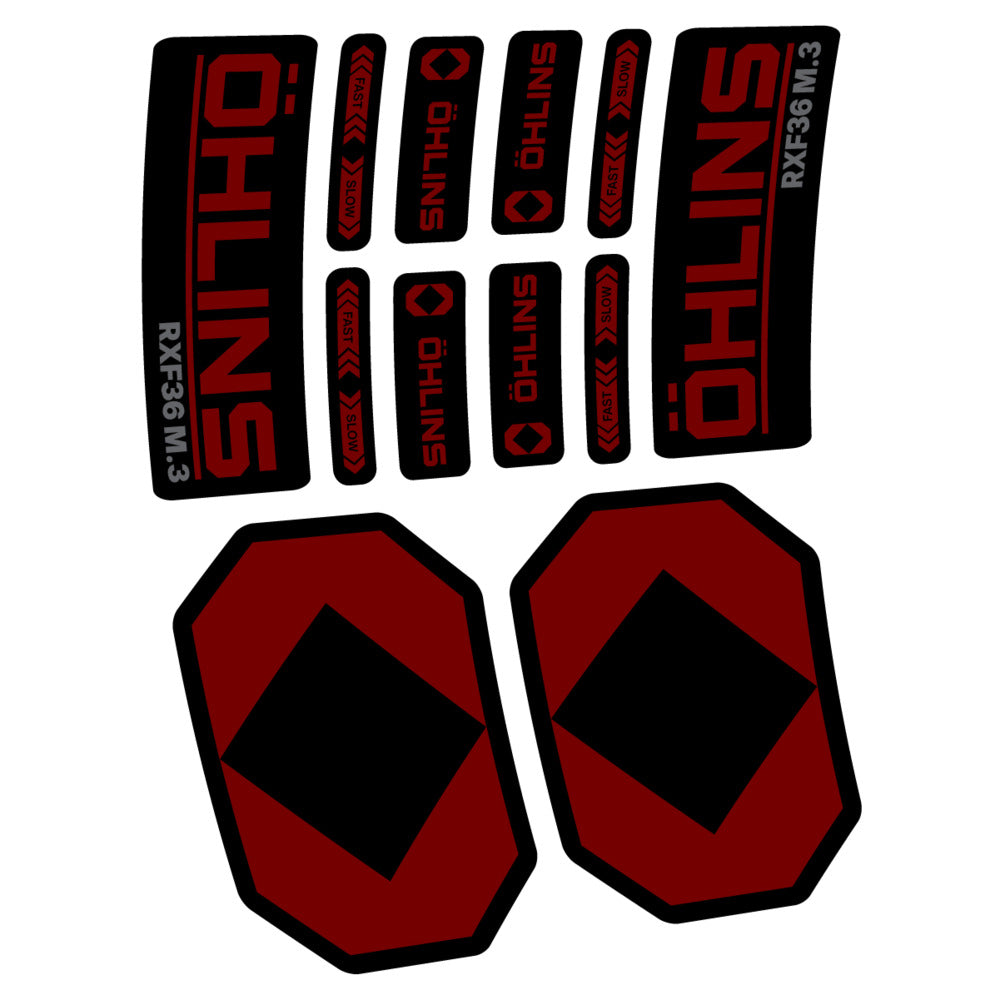 Decal Öhlins RXF 36 M.3 2027, Fork 29" 36mm, bike sticker vinyl