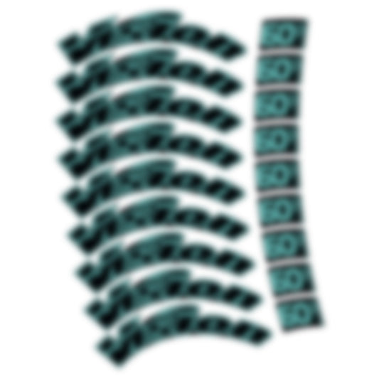 Stickers for Visixn Metron 60 SL, Road Wheel vinyl decals - Blue Green