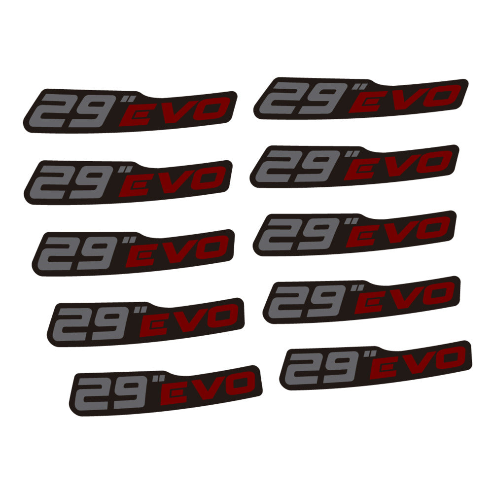 Stickers for Prxgress Evo Aluminium 2020 29, Mountain Wheel vinyl decals (v2) - Very Dark Red