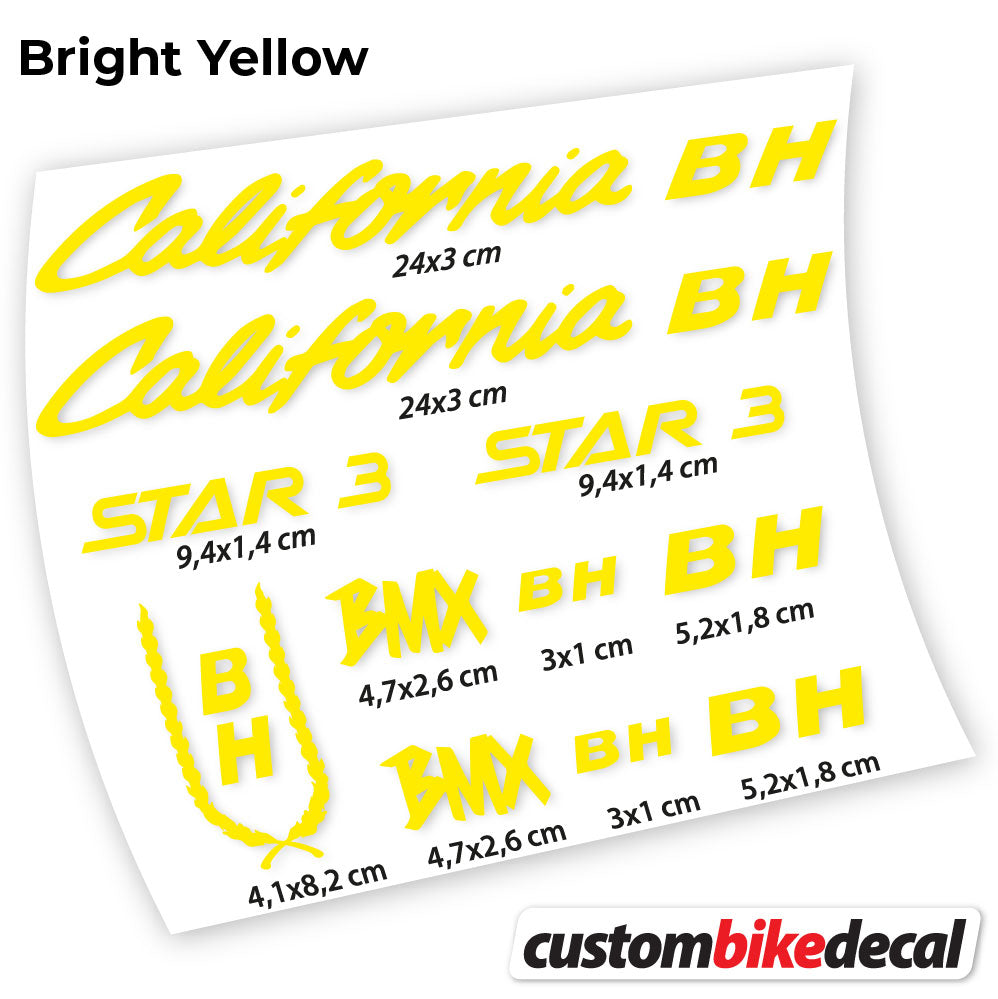 Decal, BH Star 3 BMX, Classic Bike Sticker Vinyl
