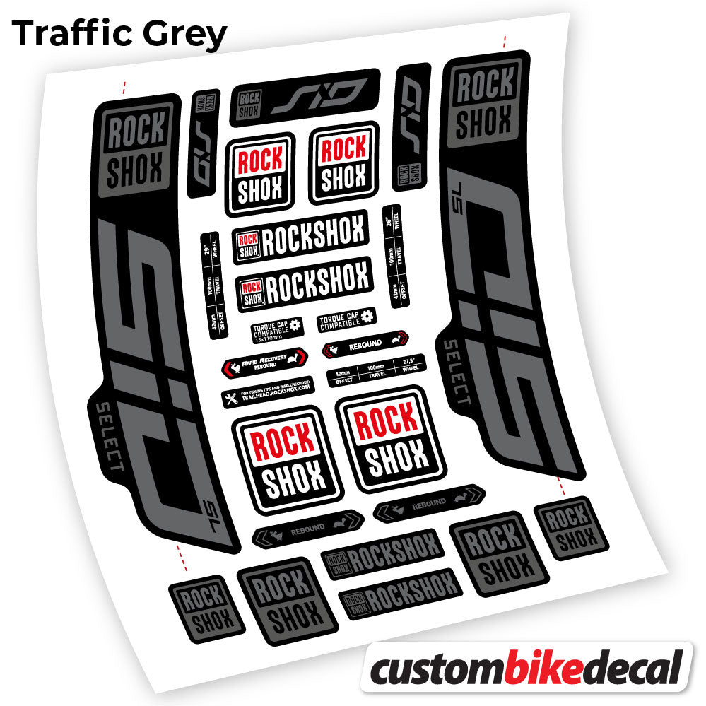 Aufkleber, Rock Shox Sid Select SL 2021, Fahrradgabel 29, Sticker Vinyl