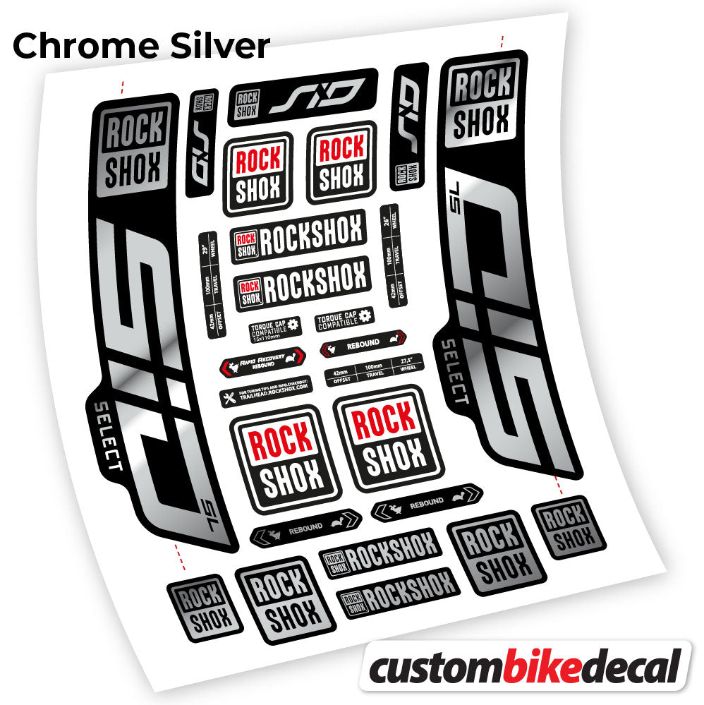 Aufkleber, Rock Shox Sid Select SL 2021, Fahrradgabel 29, Sticker Vinyl