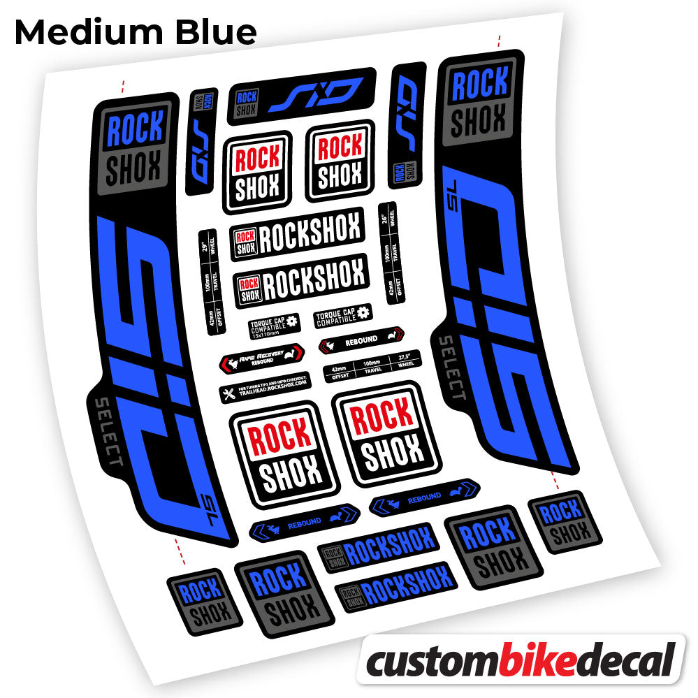 Aufkleber, Rock Shox Sid Select SL 2021, Fahrradgabel 29, Sticker Vinyl
