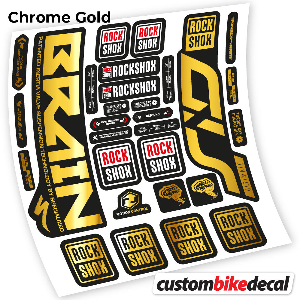 Aufkleber, Rock Shox Sid Brain Ultimate, Fahrradgabel-Aufkleber, Vinyl
