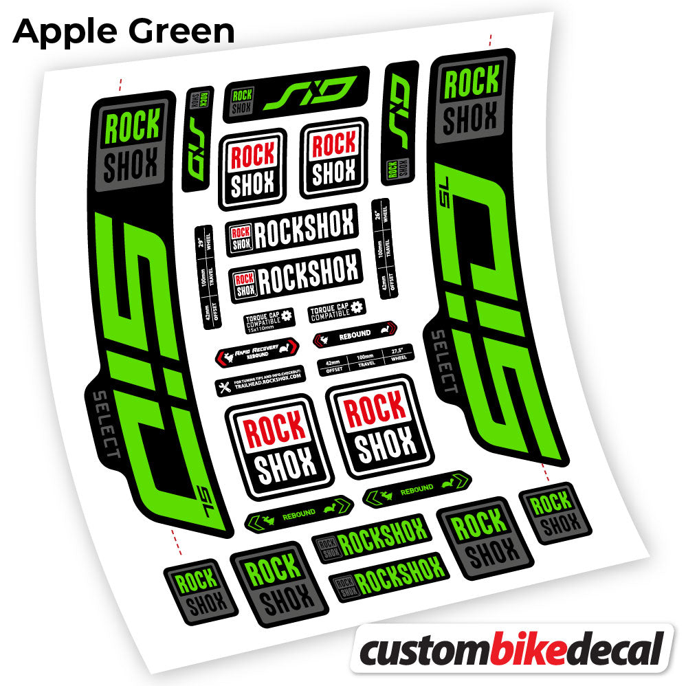 Aufkleber, Rock Shox Sid Select SL 2021, Fahrradgabel 29, Sticker Vinyl