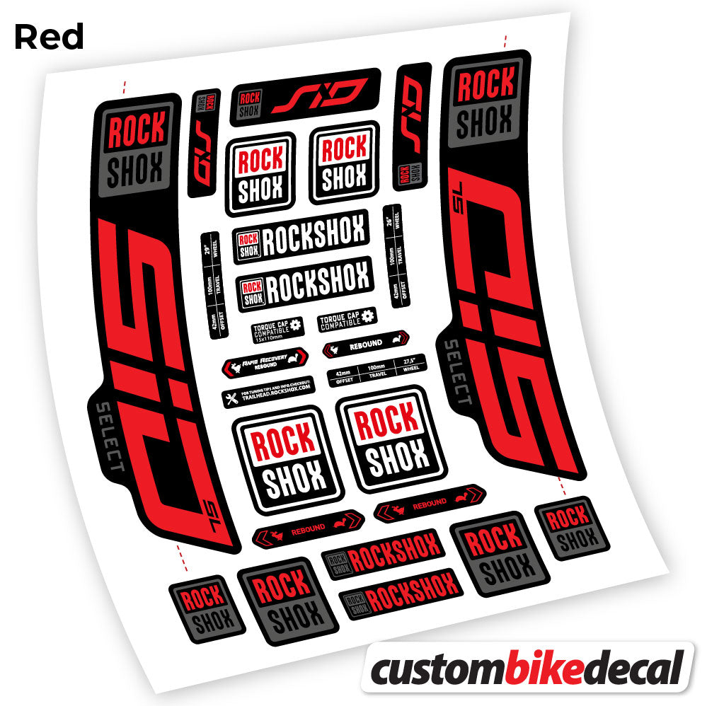 Aufkleber, Rock Shox Sid Select SL 2021, Fahrradgabel 29, Sticker Vinyl