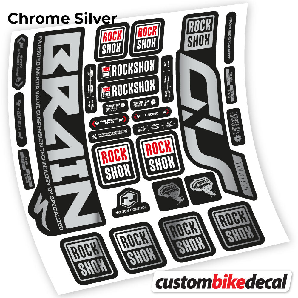 Aufkleber, Rock Shox Sid Brain Ultimate, Fahrradgabel-Aufkleber, Vinyl