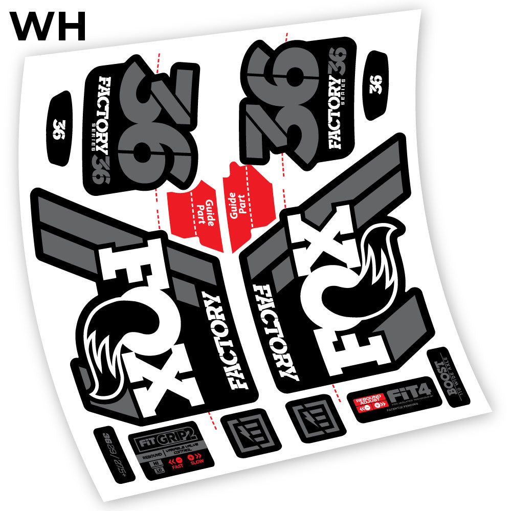 Aufkleber Fox 36 Factory 2019, Fahrradgabel, Vinyl-Aufkleber
