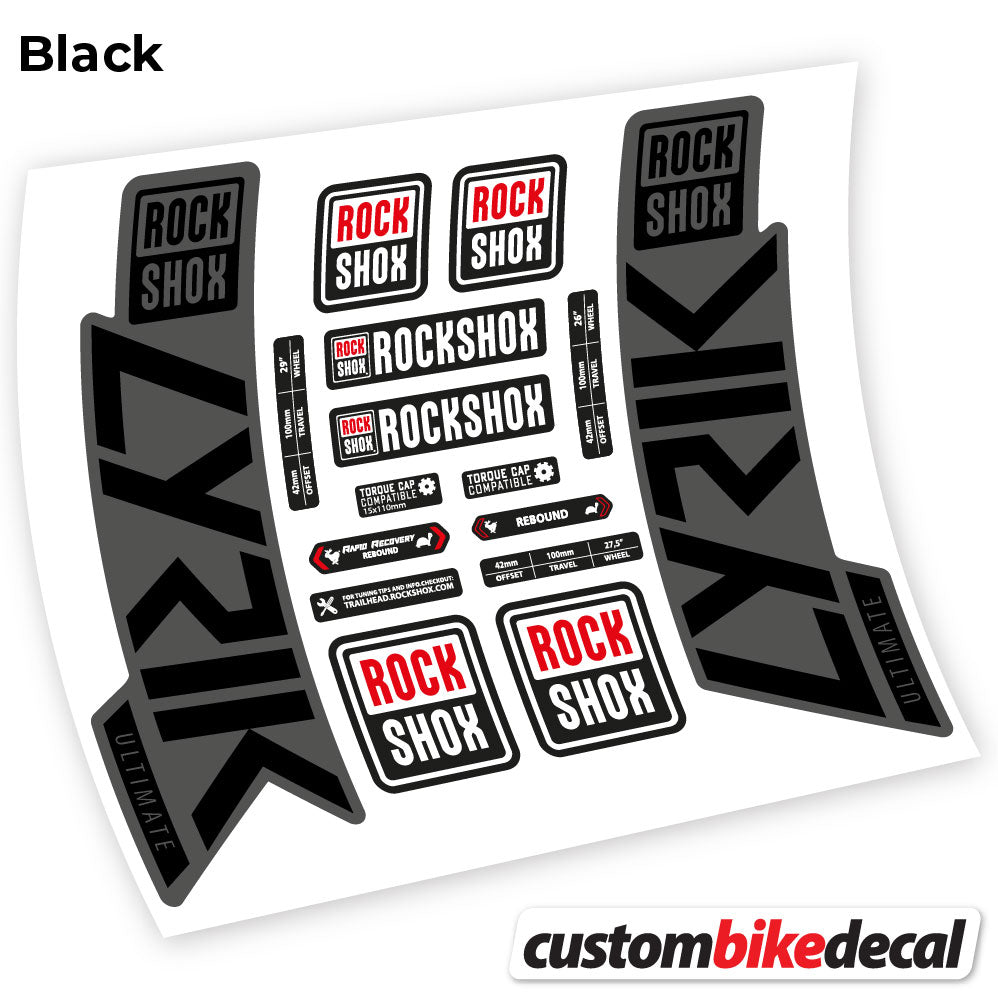 Aufkleber Rock Shox Lyrik Ultimate 2019-2020, Fahrradgabel-Aufkleber Vinyl