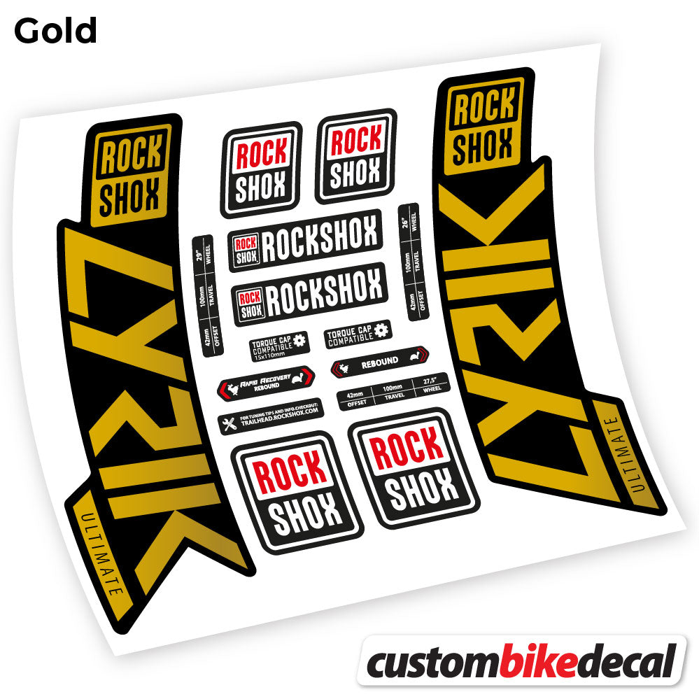 Aufkleber Rock Shox Lyrik Ultimate 2019-2020, Fahrradgabel-Aufkleber Vinyl