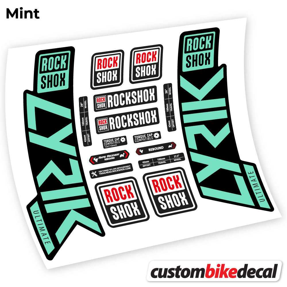Aufkleber Rock Shox Lyrik Ultimate 2019-2020, Fahrradgabel-Aufkleber Vinyl