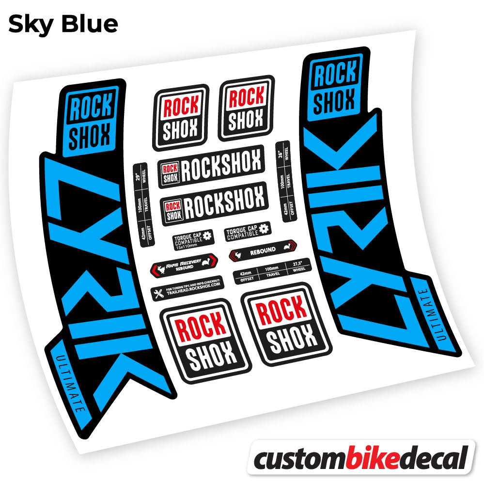 Aufkleber Rock Shox Lyrik Ultimate 2019-2020, Fahrradgabel-Aufkleber Vinyl