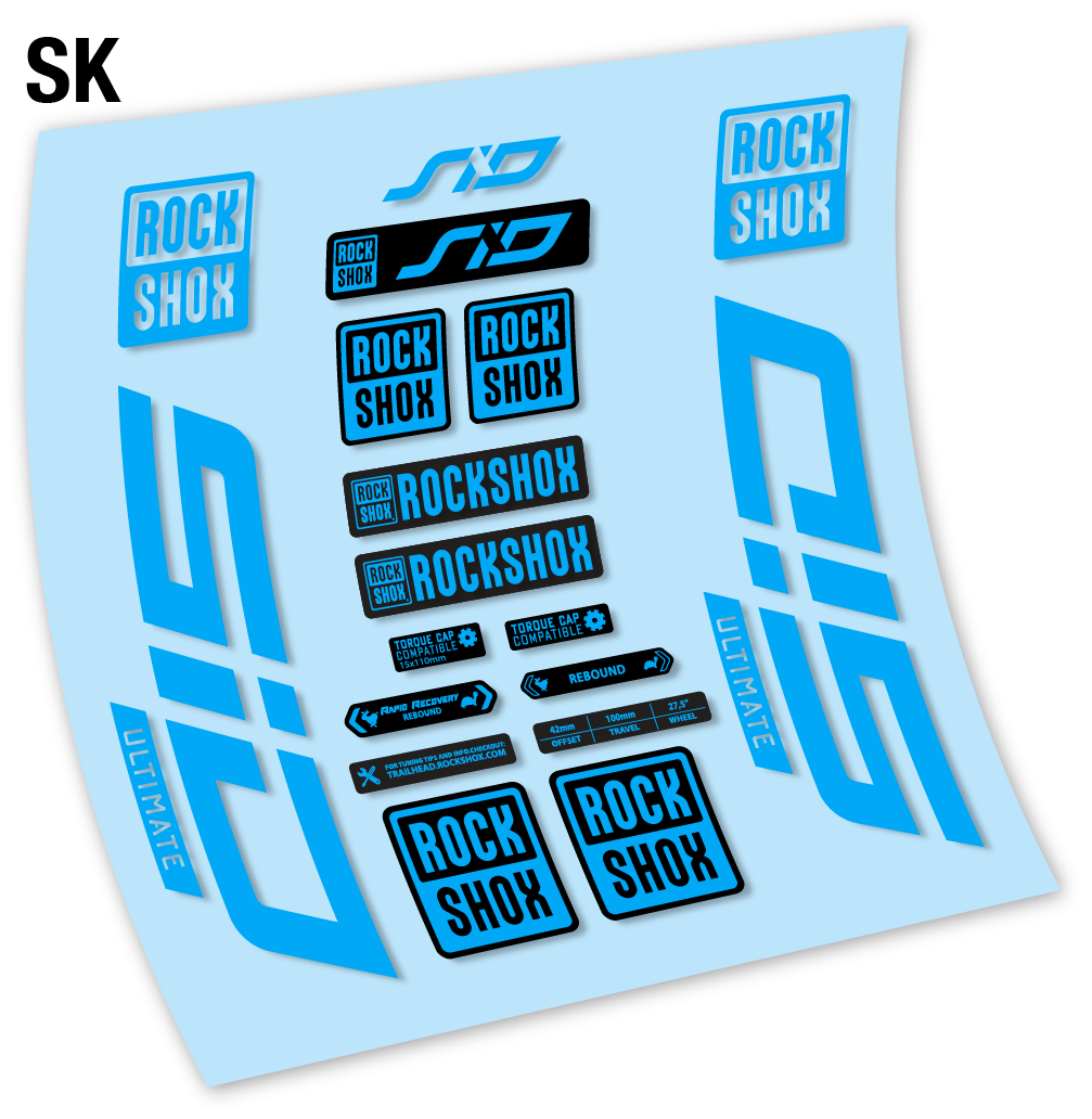 Aufkleber, Rock Shox Sid Ultimate 2021, Fahrradgabel 27,5, Vinyl-Aufkleber