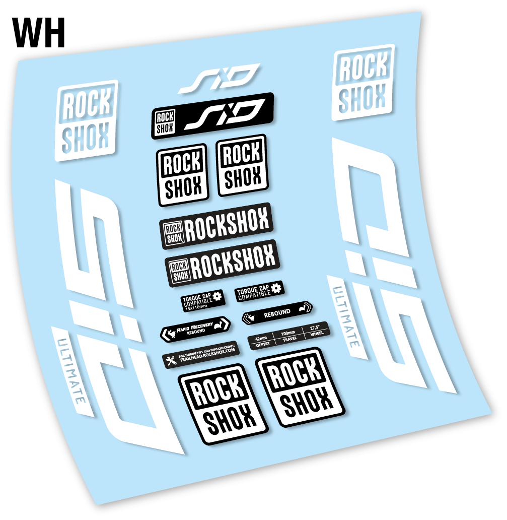 Aufkleber, Rock Shox Sid Ultimate 2021, Fahrradgabel 27,5, Vinyl-Aufkleber
