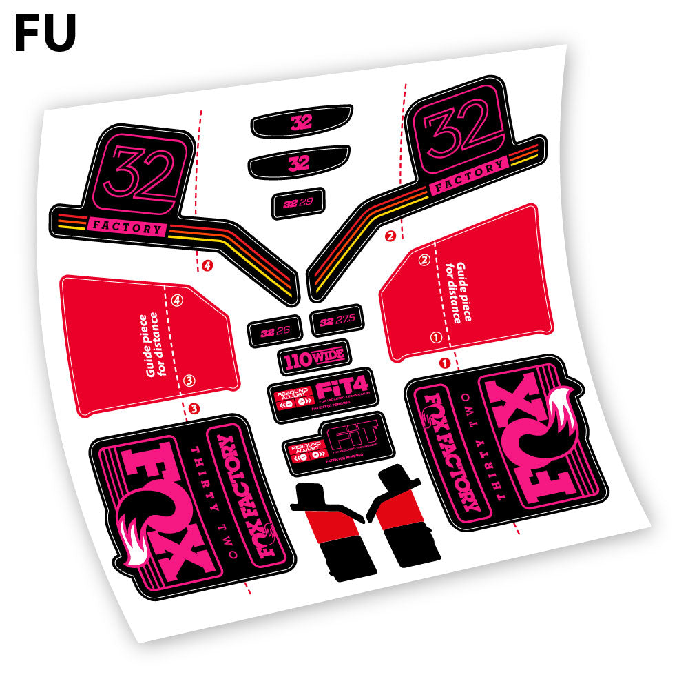 Aufkleber, Fox Factory Float 32 Kashima 2016, Fahrradgabel-Aufkleber, Vinyl