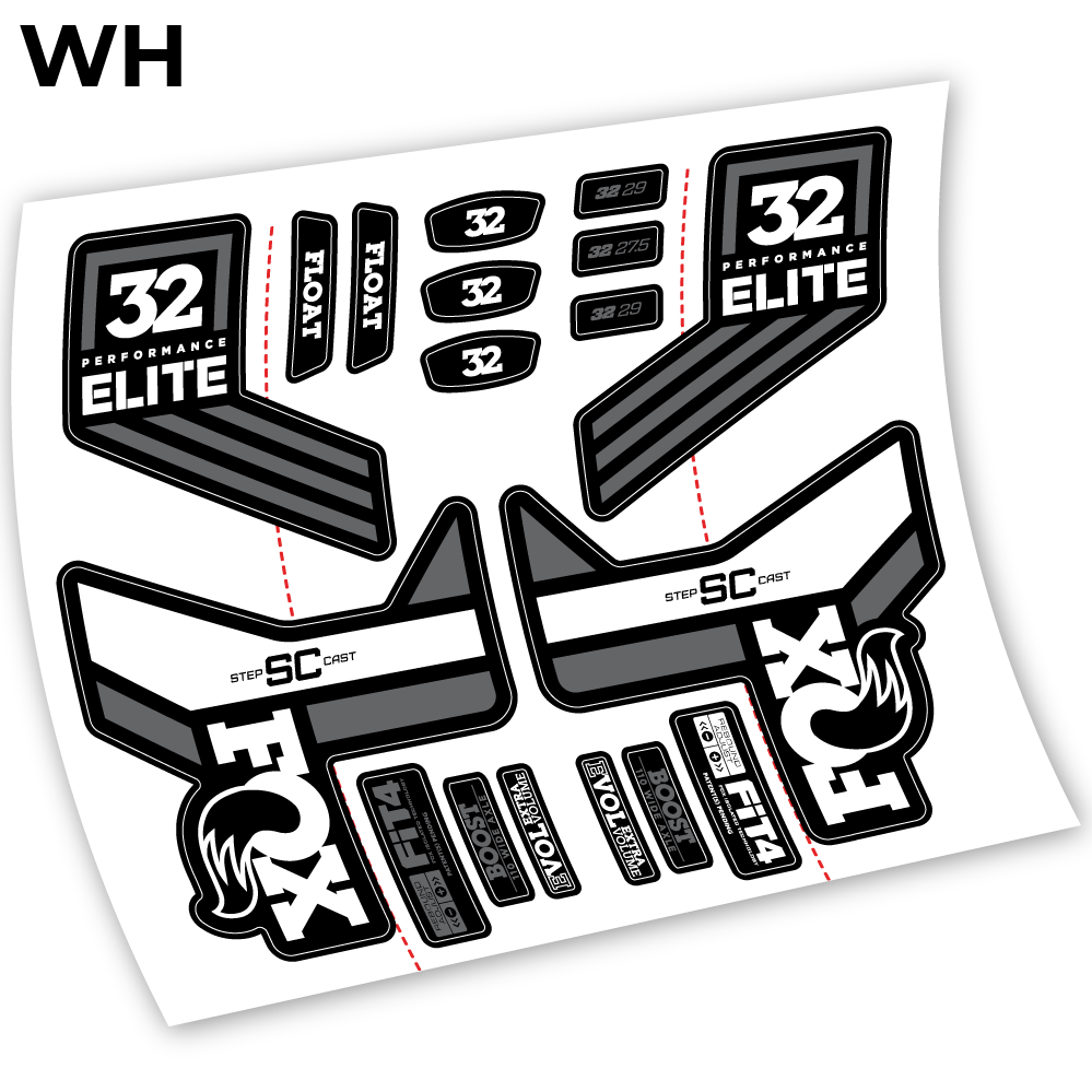 Aufkleber, Fox SC 32 Elite Performance 2018, Fahrradgabel-Aufkleber Vinyl