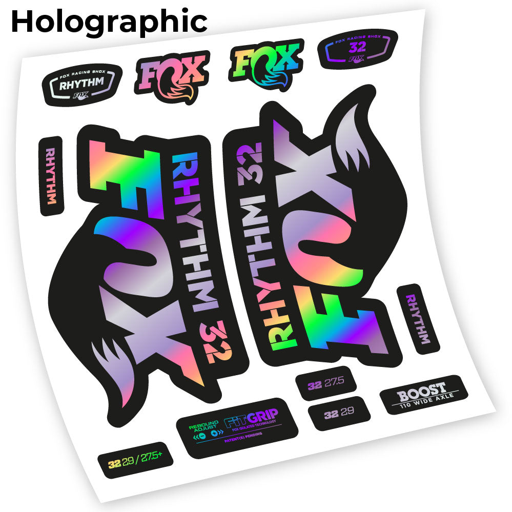 Aufkleber Fox 32 Rhythm 2018, Fahrradgabel, Vinyl-Aufkleber