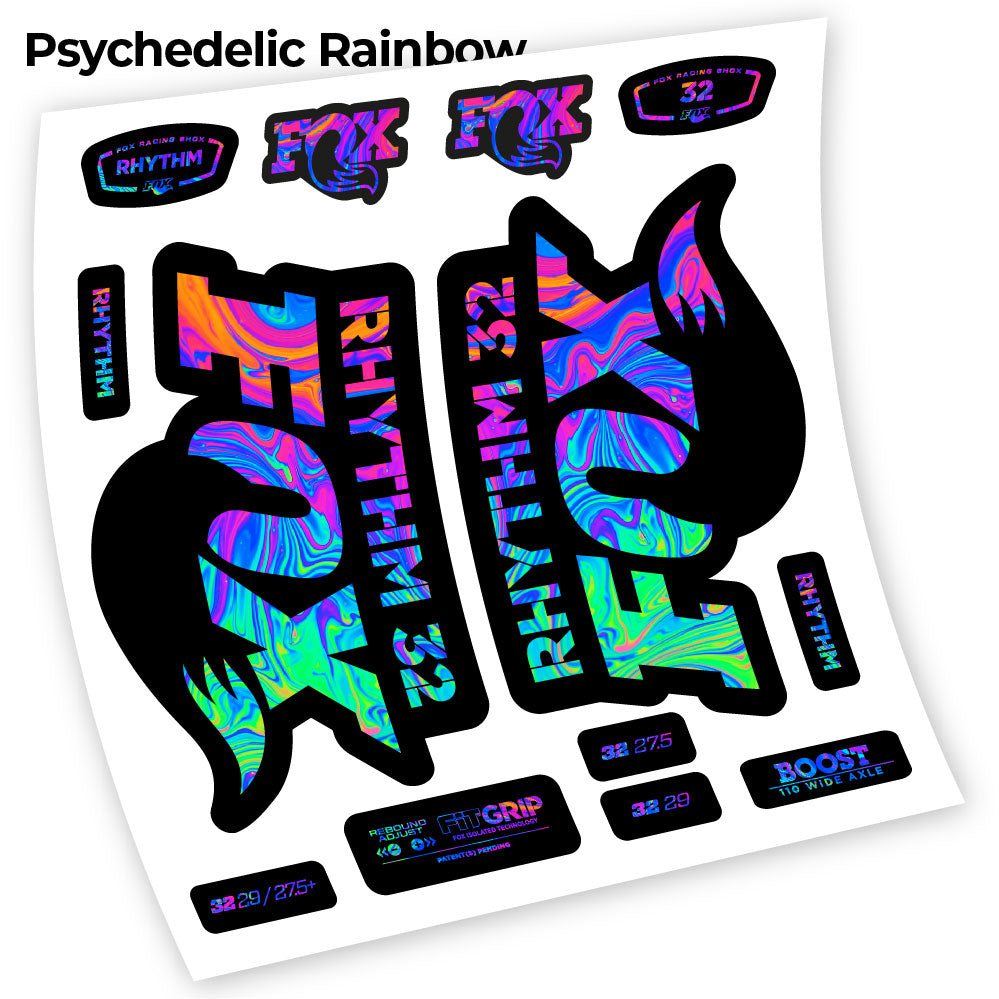 Aufkleber Fox 32 Rhythm 2018, Fahrradgabel, Vinyl-Aufkleber