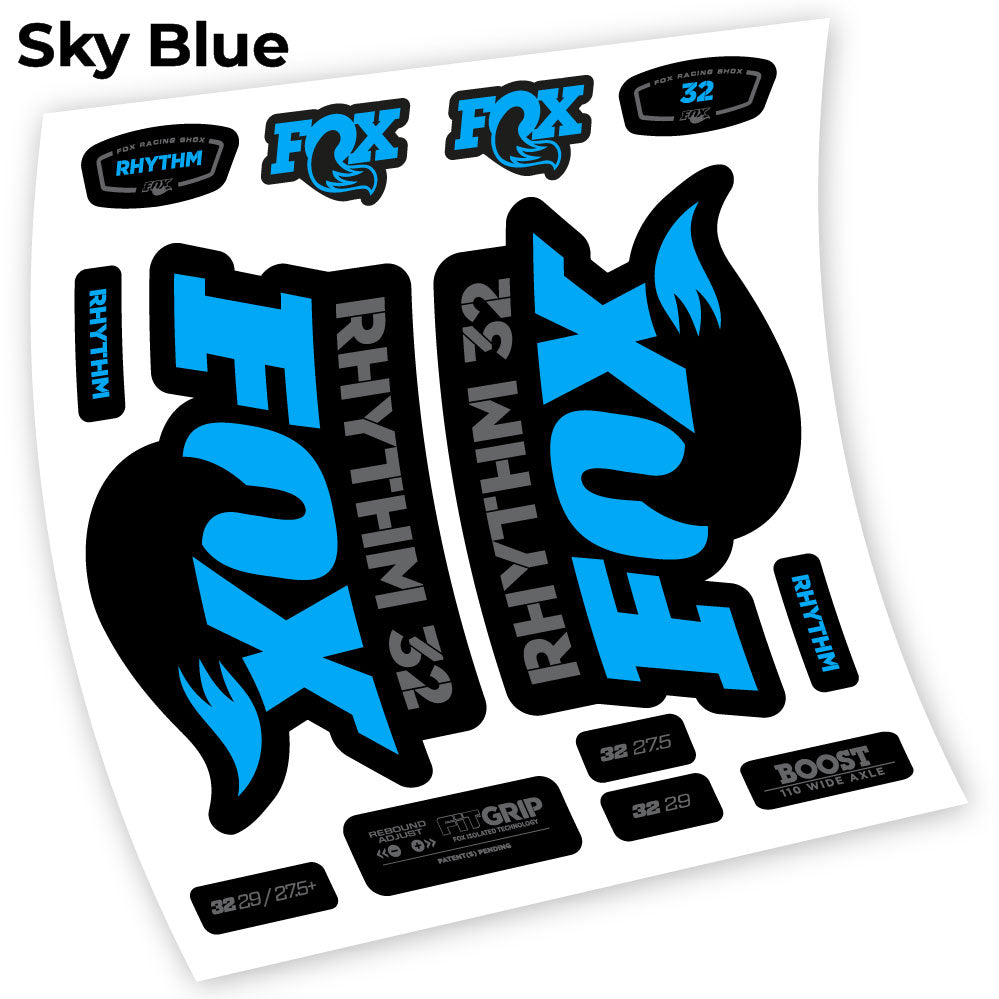 Aufkleber Fox 32 Rhythm 2018, Fahrradgabel, Vinyl-Aufkleber